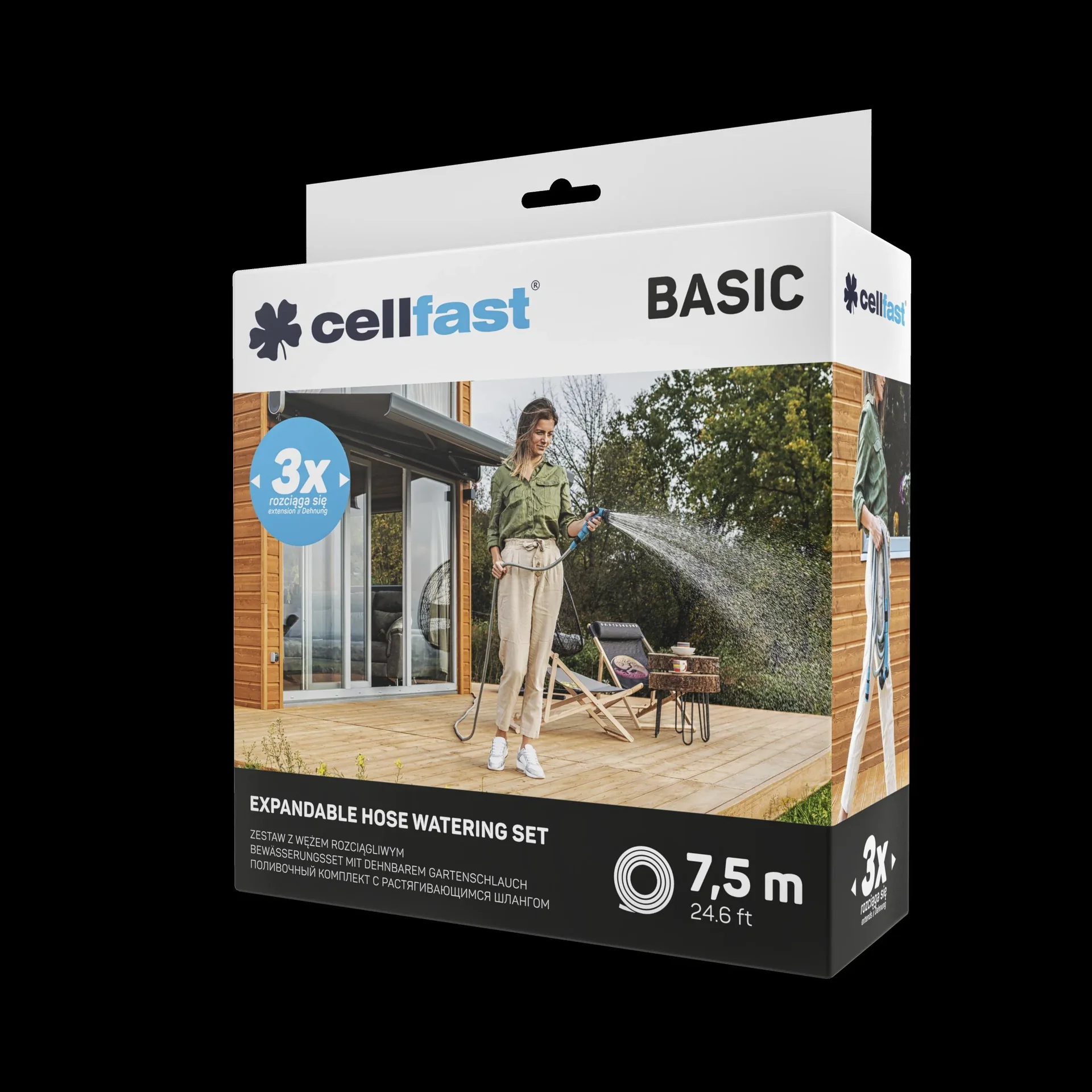 Bewässerungssatz mit dehnbarem Gartenschlauch BASIC 7,5 m - 1