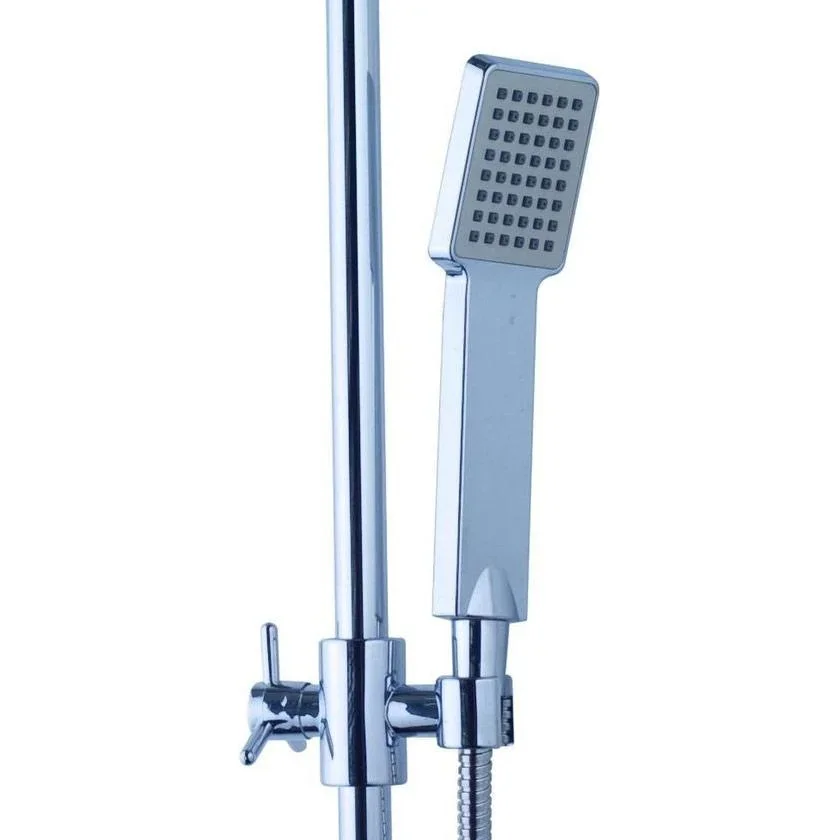 Brausegarnitur - quadratisch - Regenbrause - separate Handbrause - Schiebegriff - 1