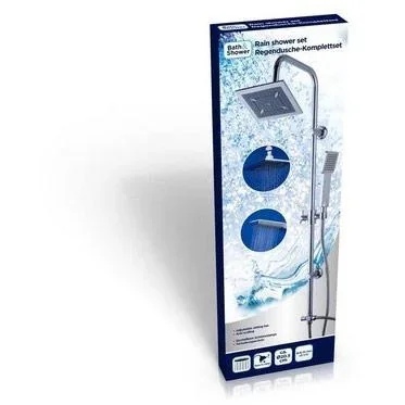 Brausegarnitur - quadratisch - Regenbrause - separate Handbrause - Schiebegriff - 2