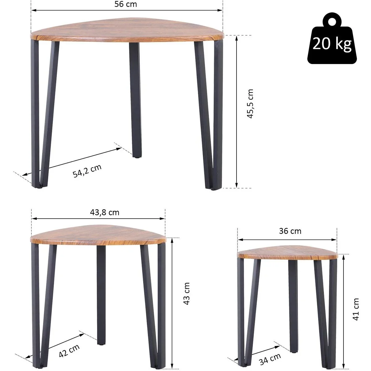 Couchtisch 3-teiliger MDF - 2