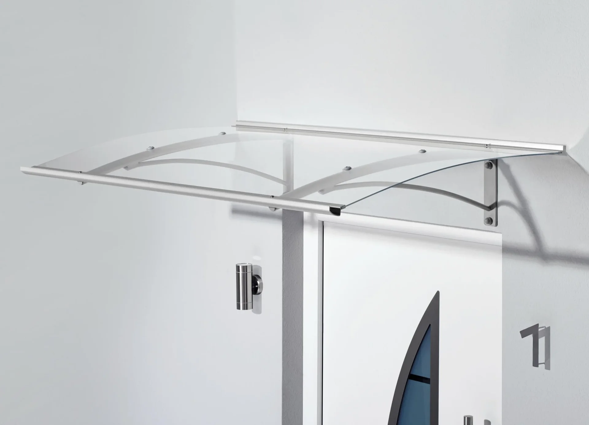 Pultvordach Typ PT gebogen, 1600 x 900 x 270 mm, Edelstahl - 0