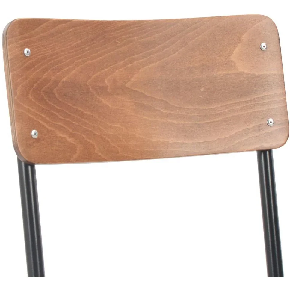 Esstischstühle 2tlg. massiv Sperrholz Stahl braun - 3