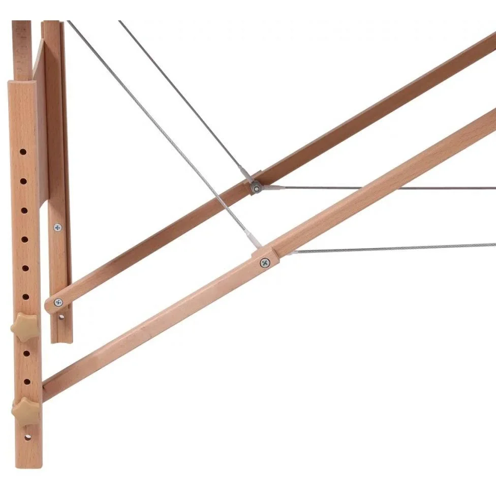 Klappbare Massageliege 2 Zonen mit Holzrahmen (rot) - 5