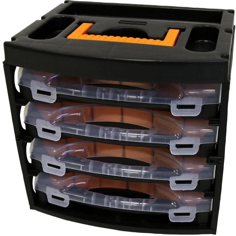 2x Aufbewahrungsbox mit 4 Sortimentsboxen - 31,3x27x29,7 cm - 1