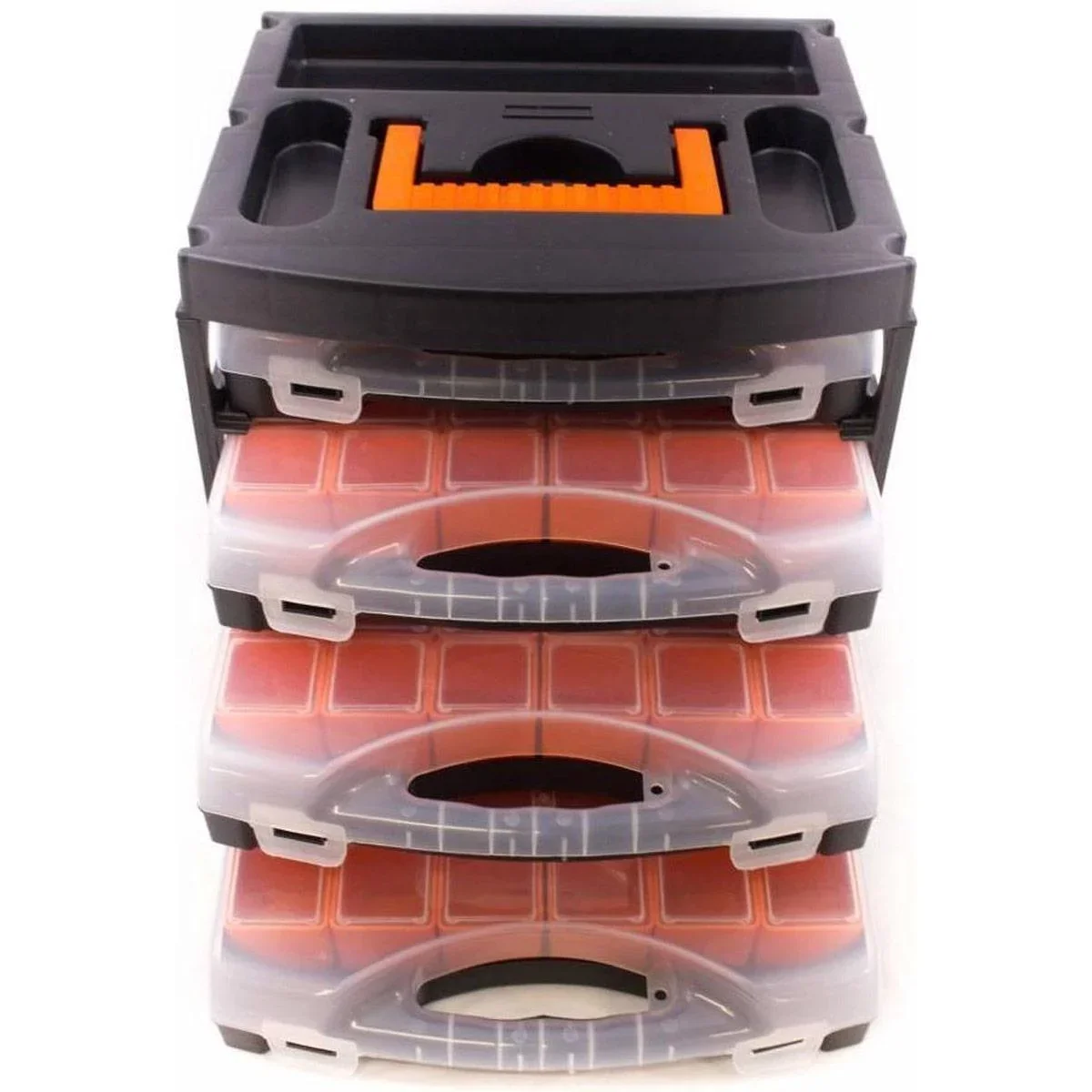 2x Aufbewahrungsbox mit 4 Sortimentsboxen - 31,3x27x29,7 cm - 2