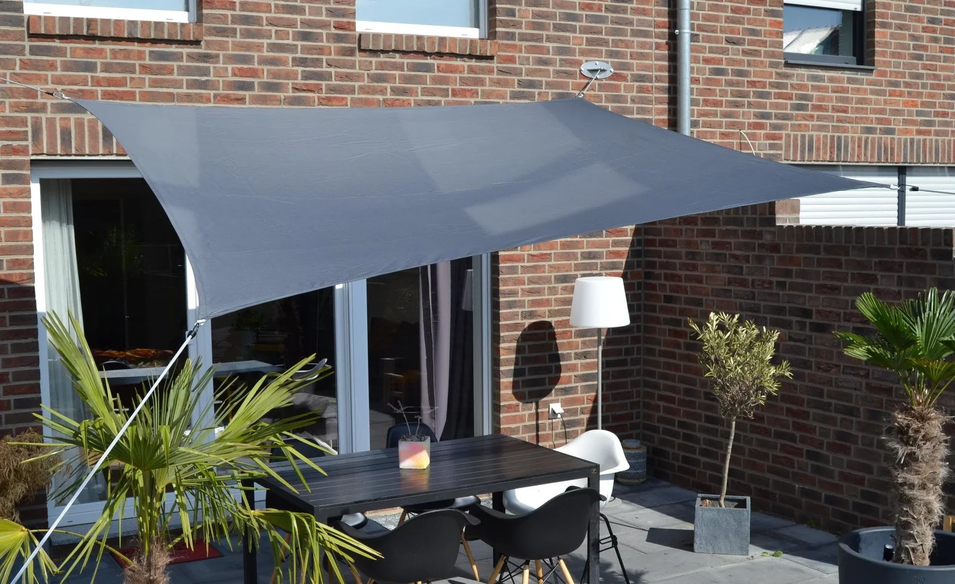 Viereck-Sonnensegel wasserabweisend anthrazit 250 x 300cm - 4