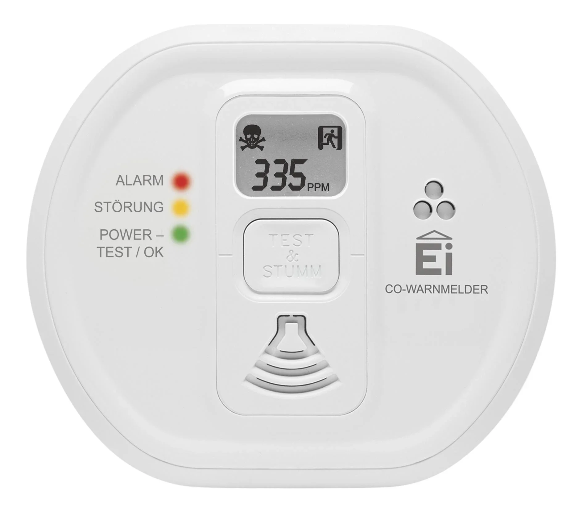Kohlenmonoxid (CO) Warnmelder Ei208D mit LCD-Display - 1