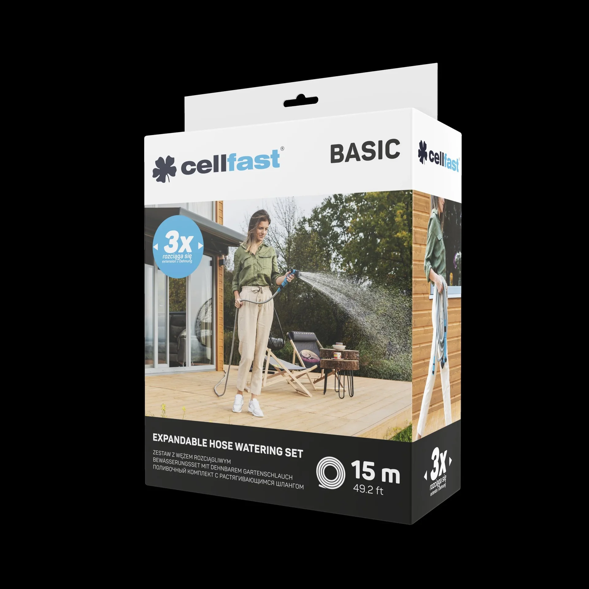 Bewässerungssatz mit dehnbarem Gartenschlauch BASIC 15 m - 1