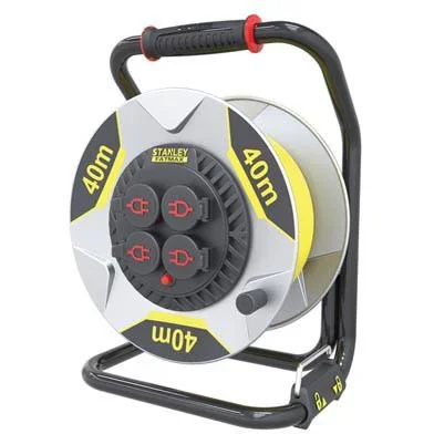 Professionelle Kabeltrommel mit Verdrehsicherung - Neopren - 40 M - 3G2.5 - 4 Steckdosen - 2