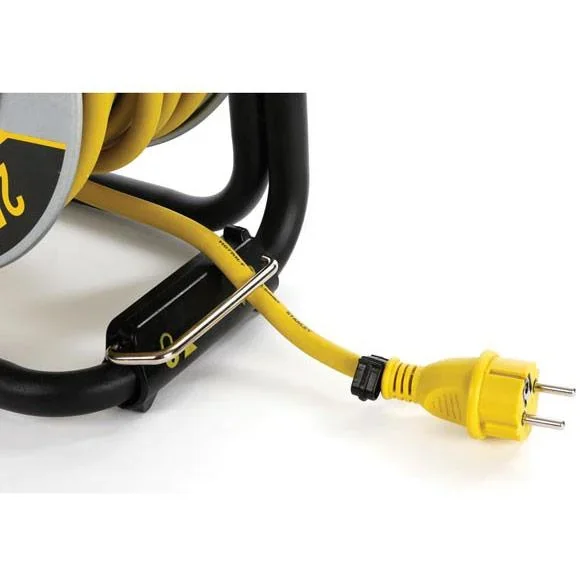 Professionelle Kabeltrommel mit Verdrehsicherung - Neopren - 40 M - 3G2.5 - 4 Steckdosen - 3