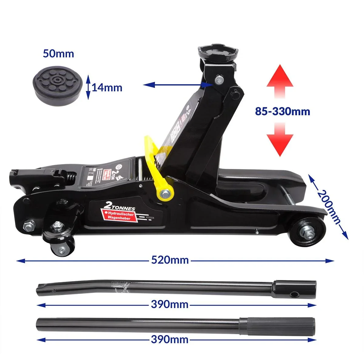 Wagenheber 2-teilig mit Gehäuse - 1