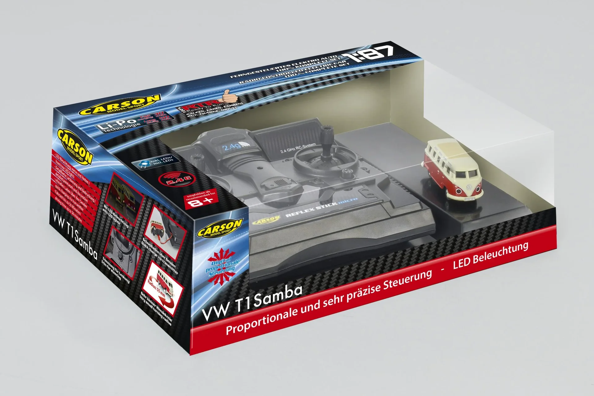 1:87 Mini VW T1 Samba Bus 2.4G 100% RTR - 1