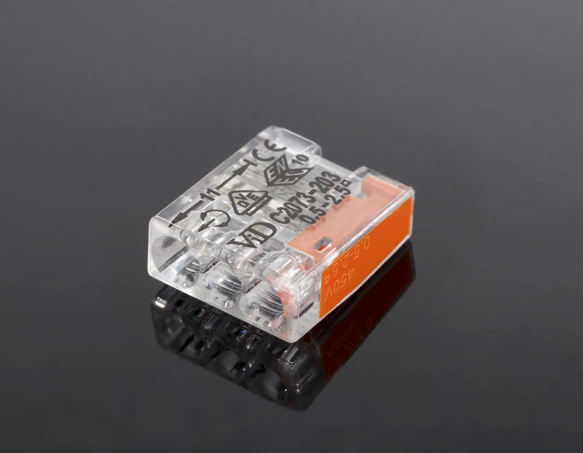 Steckklemmen Mikro, 100 Stk., 3 x 0,5 - 2,5 mm², transparent - 0