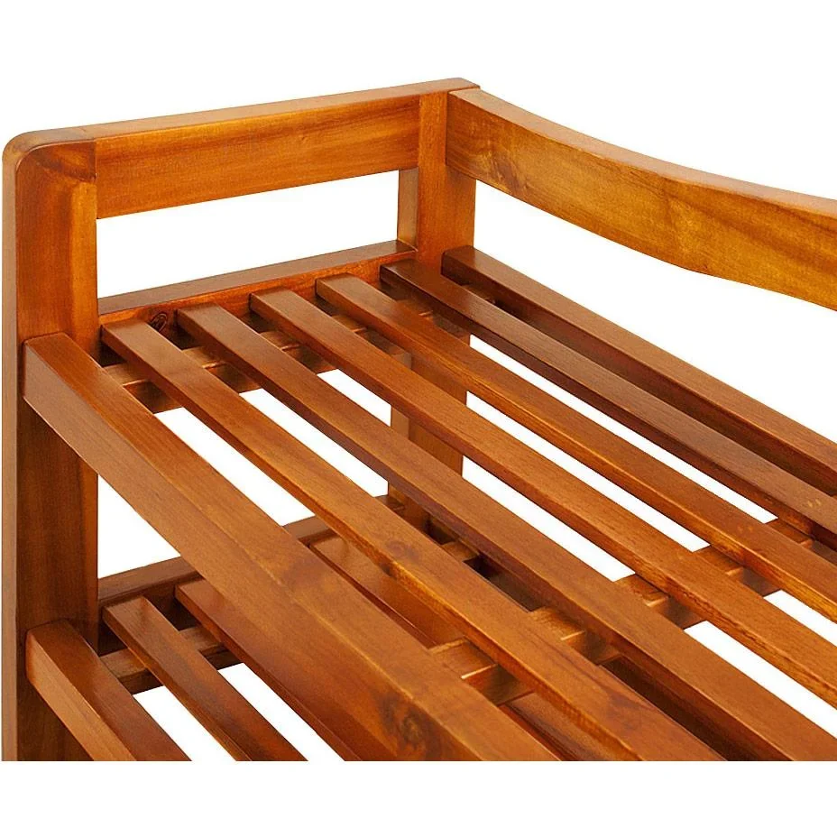 Akazienholz Schuhregal 2 Ebenen - 0