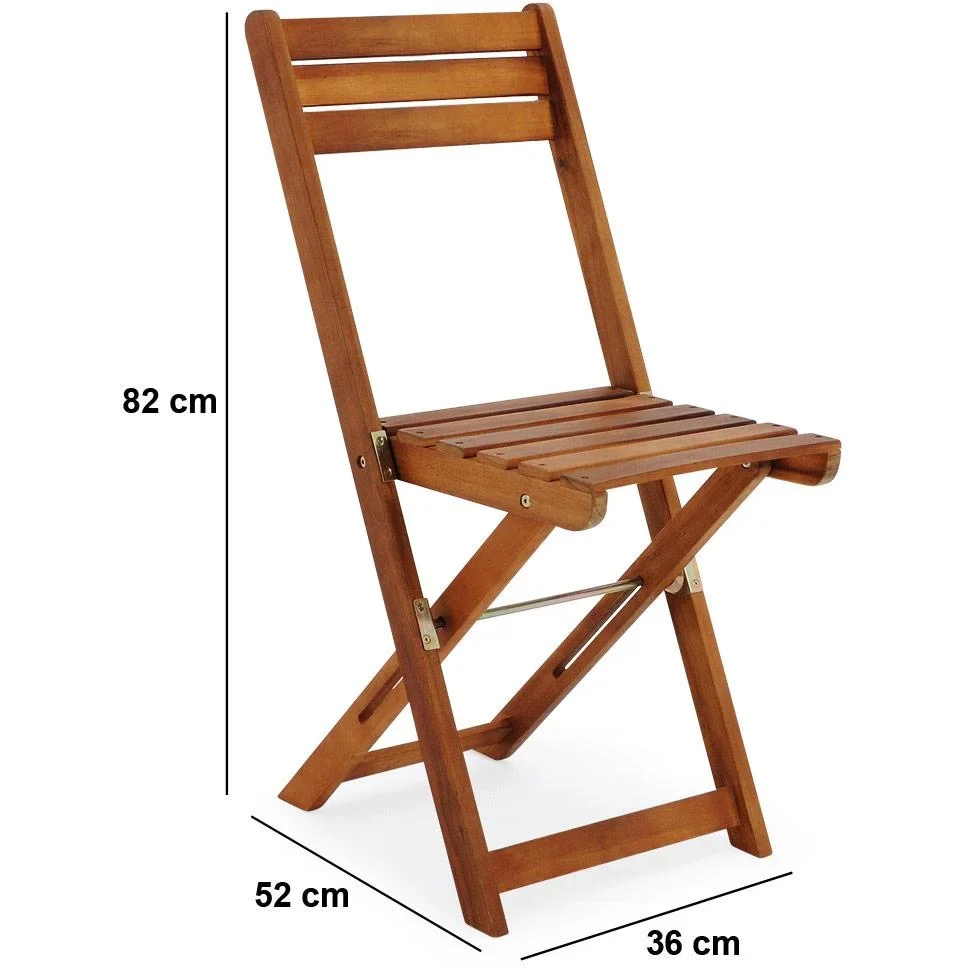 3-teiliges Akazienholz-Balkonset - 2 Stühle und 1 Tisch - 1