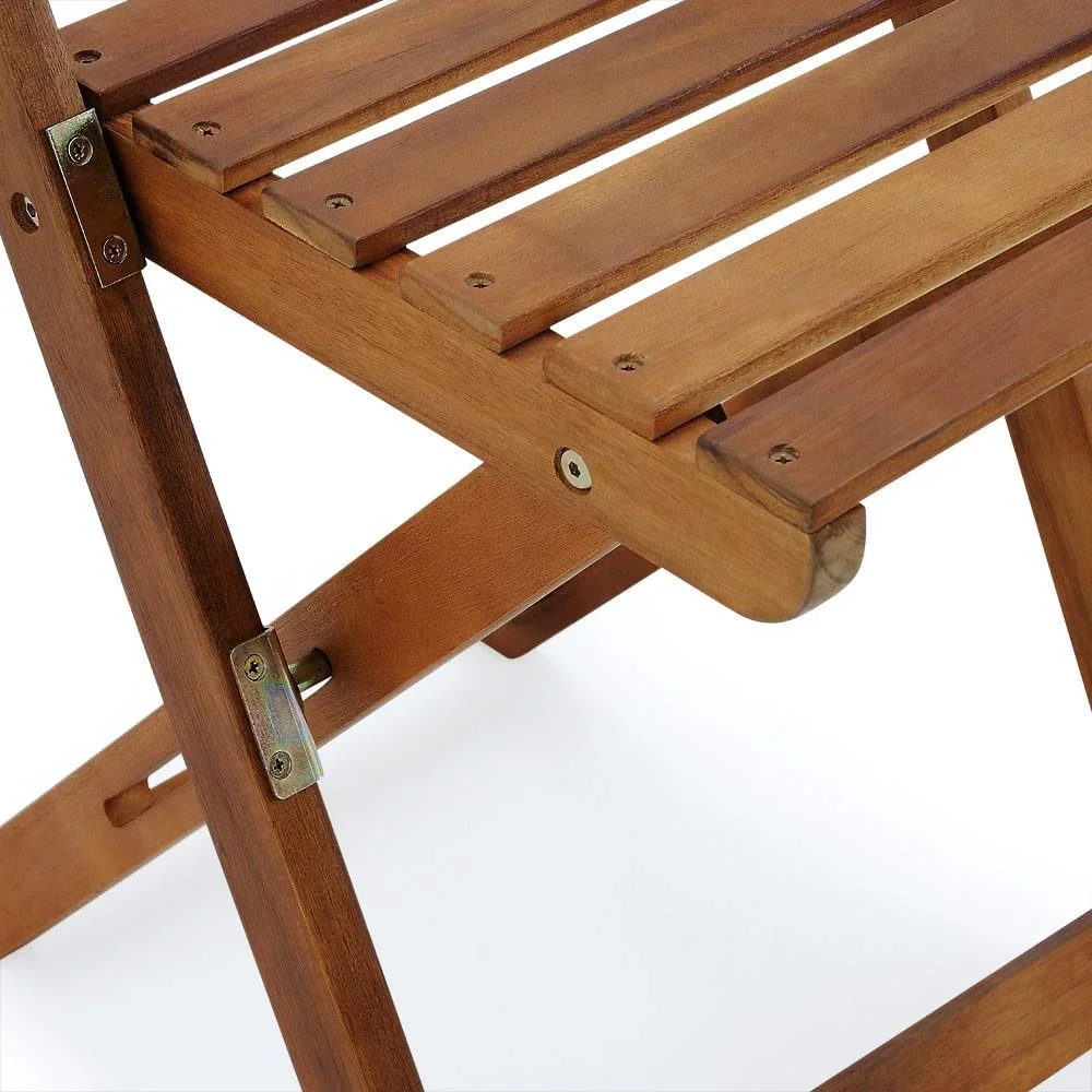 3-teiliges Akazienholz-Balkonset - 2 Stühle und 1 Tisch - 4