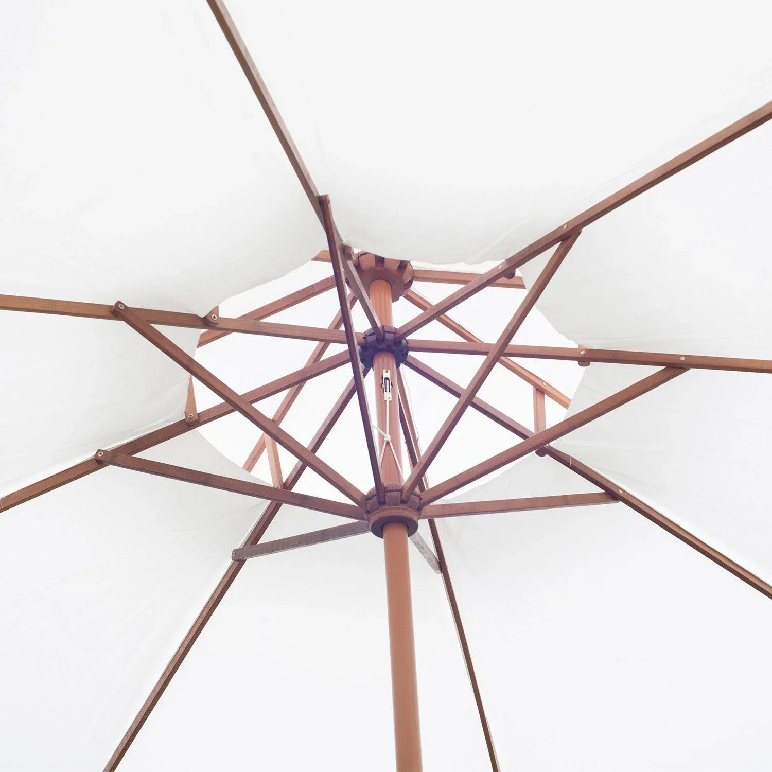 Holz Sonnenschirm Gartenschirm Balkonschirm Doppeldach 2 7m - 3