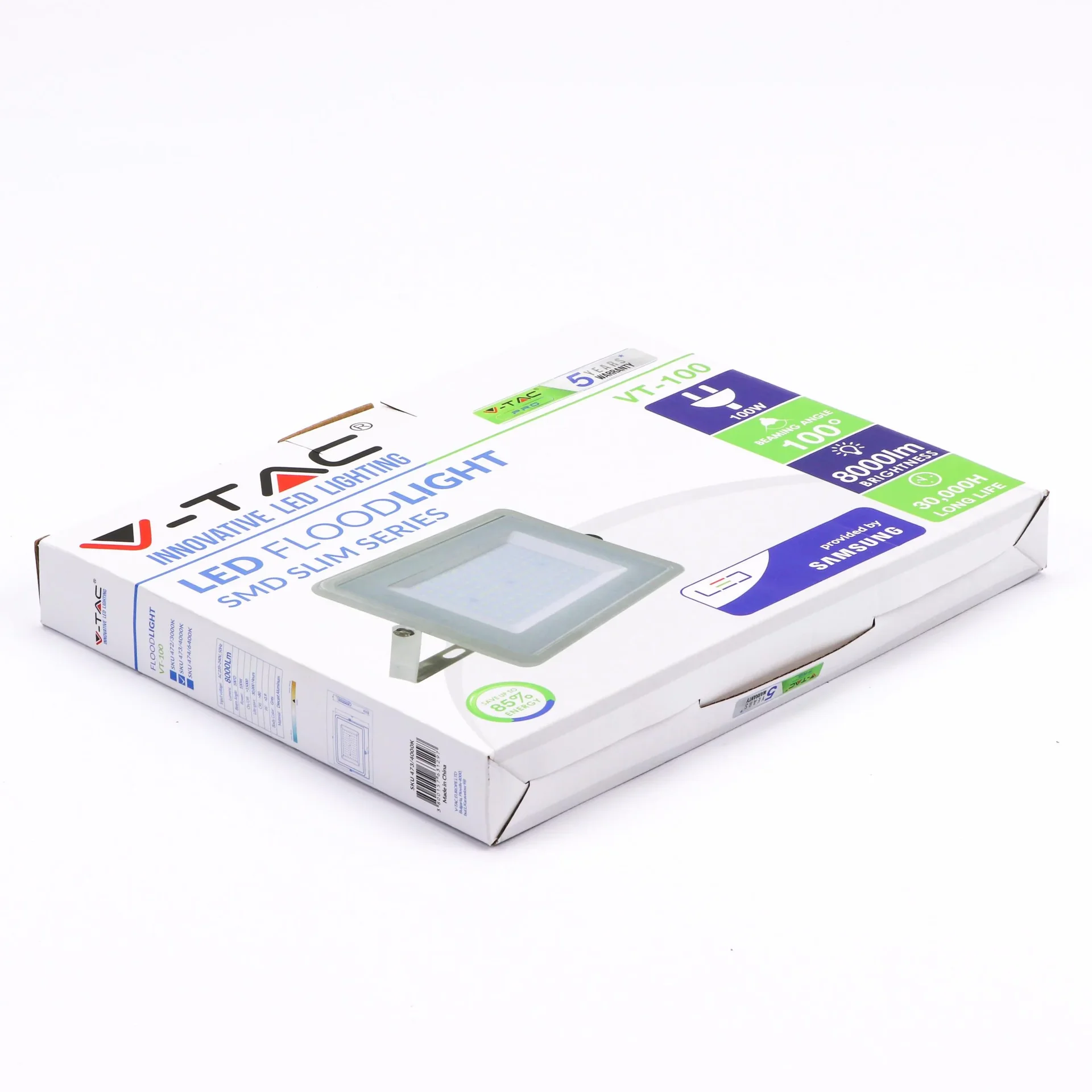 VT-100-G LED-Flutlicht - 100 W - 8000 Lumen - 4000K - grau - 1