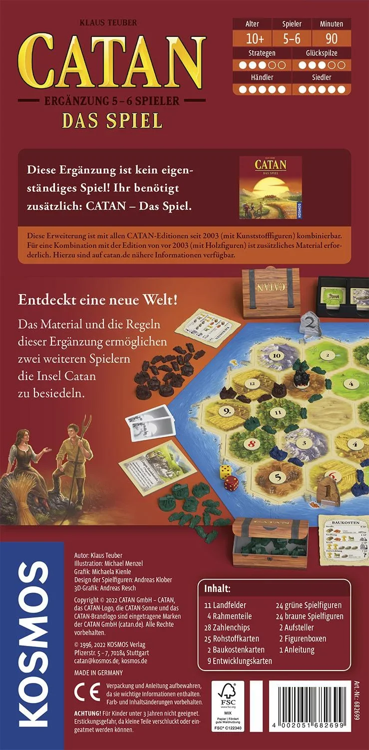 Catan - Das Spiel - Erweiterung - Ergänzug 5/6 - Spieler 2022 - 0