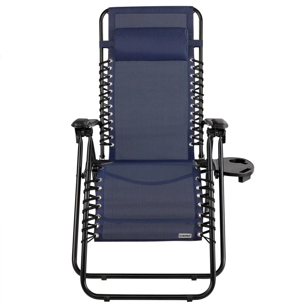 Zusammenklappbarer Gartenstuhl mit Rückenlehne und Becherhalter - 165cm - max 120 kg - 0