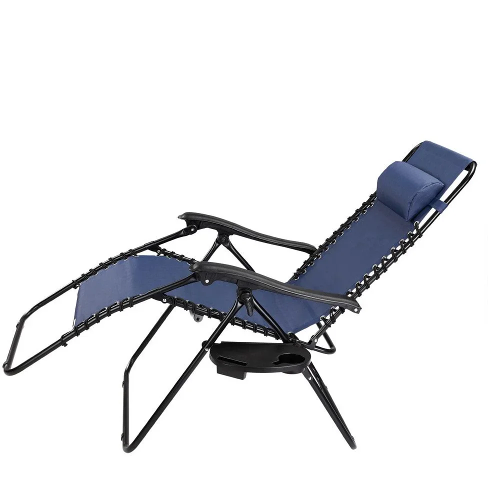 Zusammenklappbarer Gartenstuhl mit Rückenlehne und Becherhalter - 165cm - max 120 kg - 2