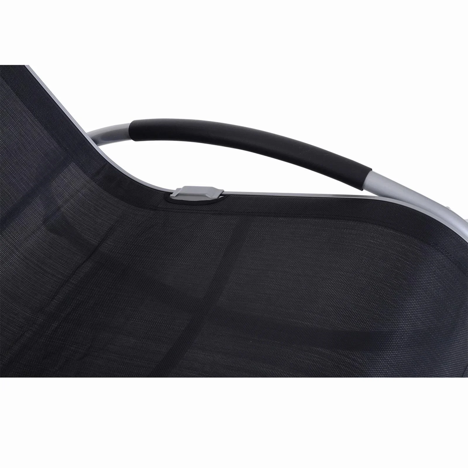 Schaukelstuhl Schaukelliege Gartenliege Schwungliege mit Kopfkissen wetterfest Aluminium Grau bis 120 kg 120 x 61 x 88 c - 1