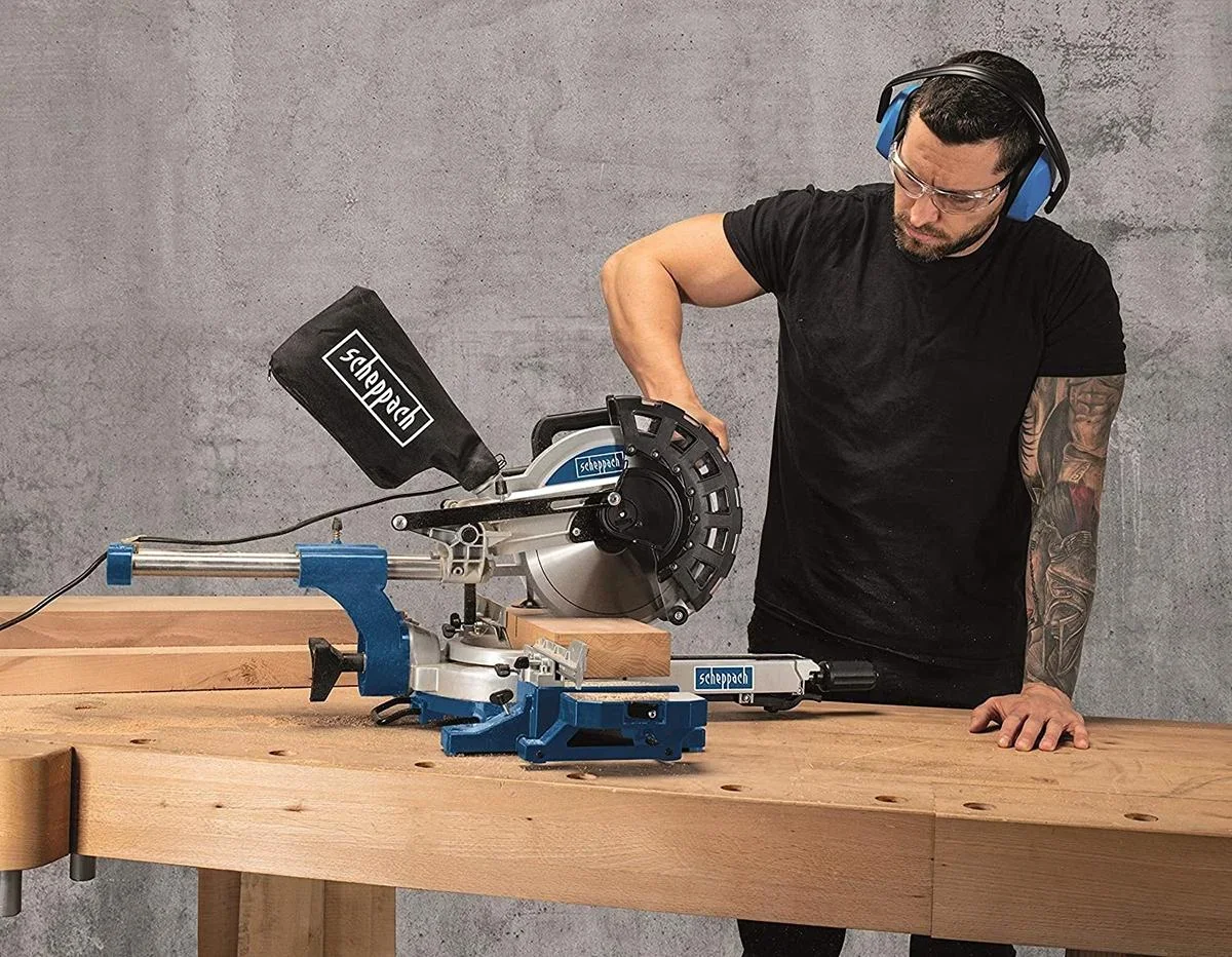 HM254 Doppelgehrungssäge - 2000W | 255mm | Laser, LED und Drehtisch | 2 Blätter - 4