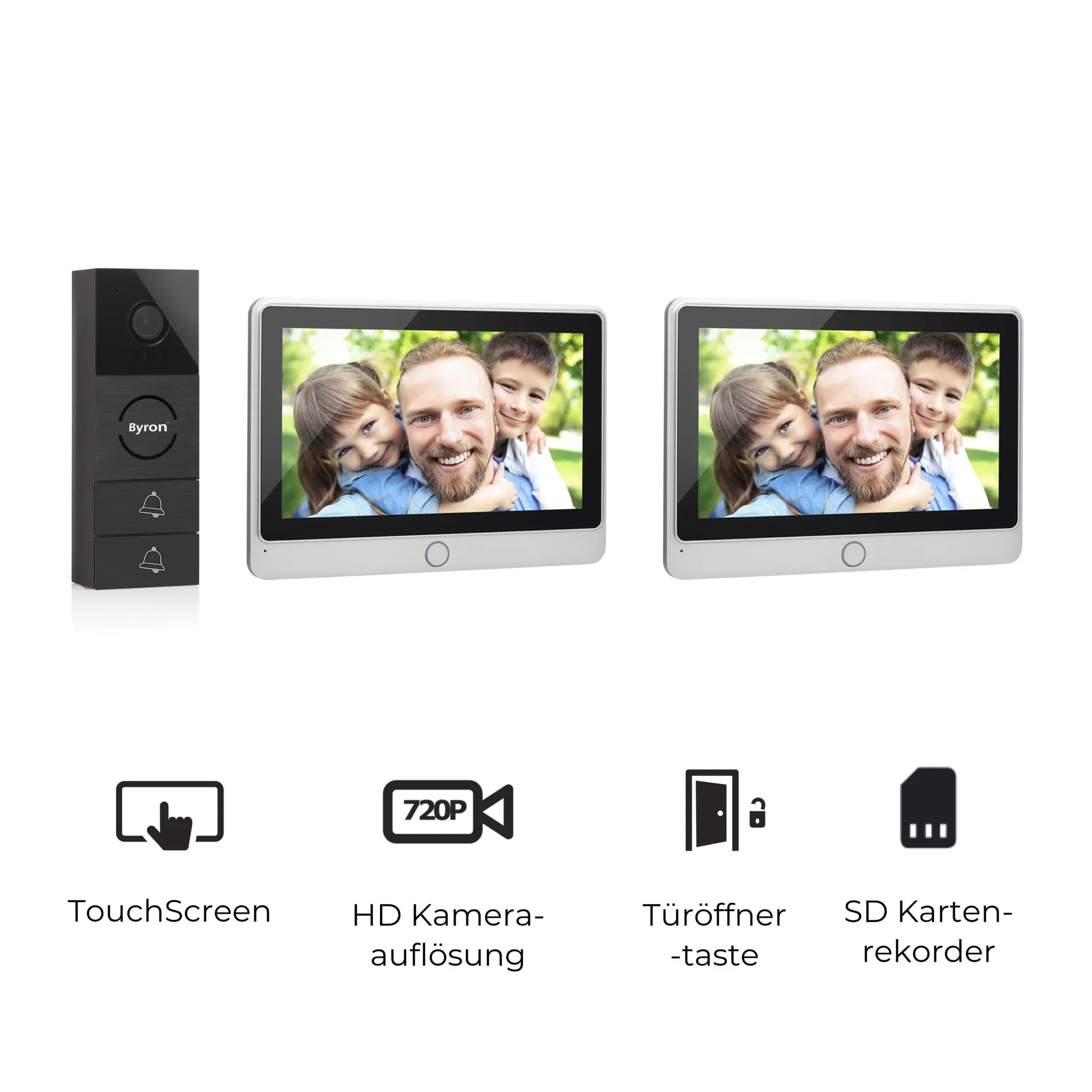 Video-Gegensprechanlage 7 Zoll Touchscreen 2 Bildschirme - 1