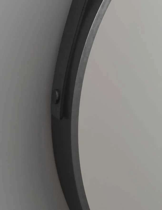 Dekorativer runder Wandspiegel in schwarz/gold matt Ø 55m - 1