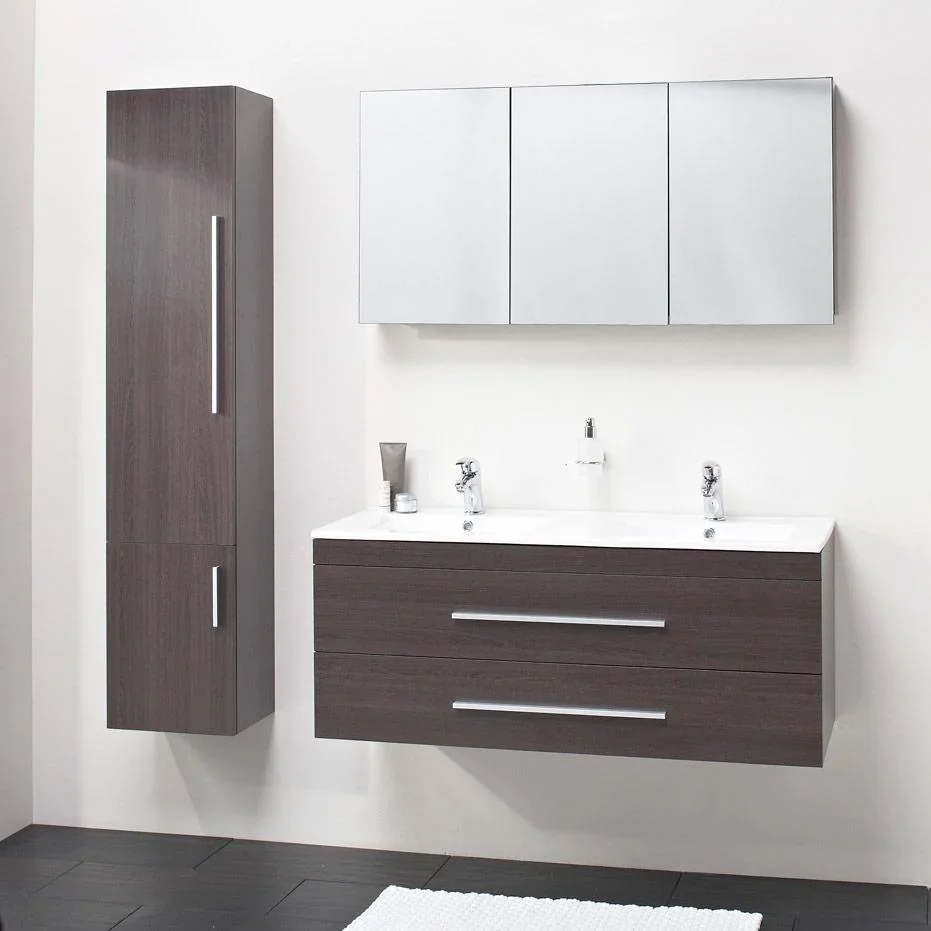 Badezimmermöbel Style 100cm links - schwartz Eiche - 2