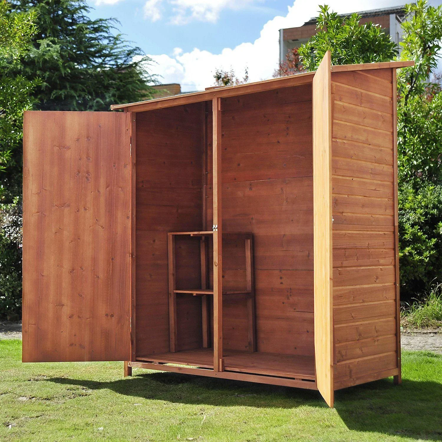 Gerätehaus Holz Gartenschuppen Geräteschuppen Doppeltür - 1