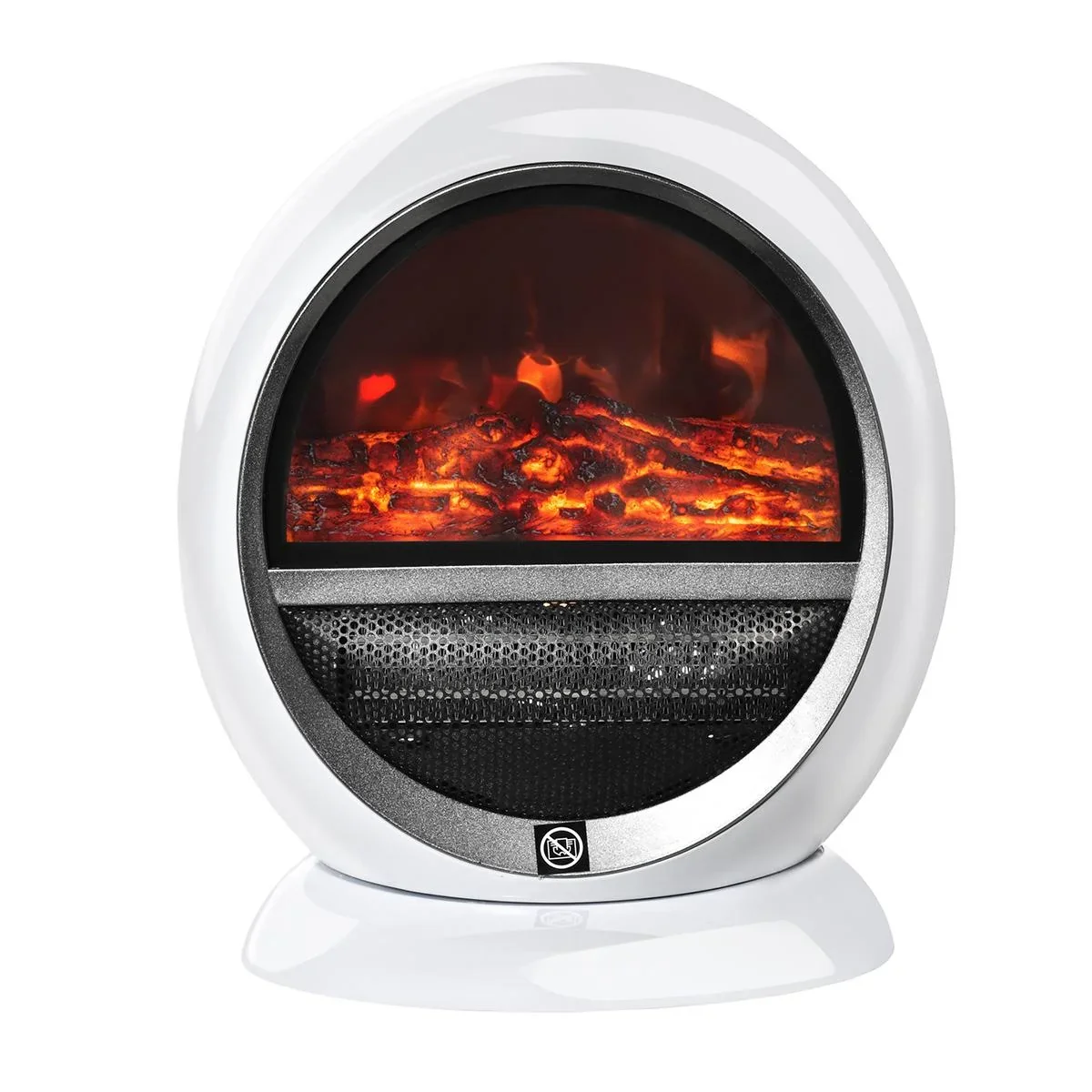 LED Elektrokamin Standkamin Kaminofen mit Flammeneffekt 1500W ABS-Kunststoff Weiß 30,5 x 18 x 35 cm - 0