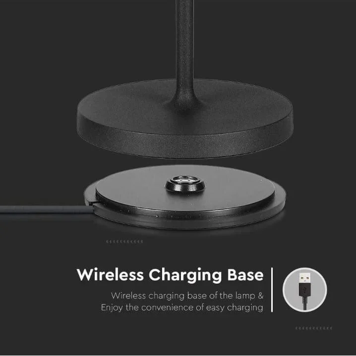 VT-7522 Tischleuchte - 3000K - Dimmbar über Touch - Wiederaufladbar - Schwarz- IP54 - 0