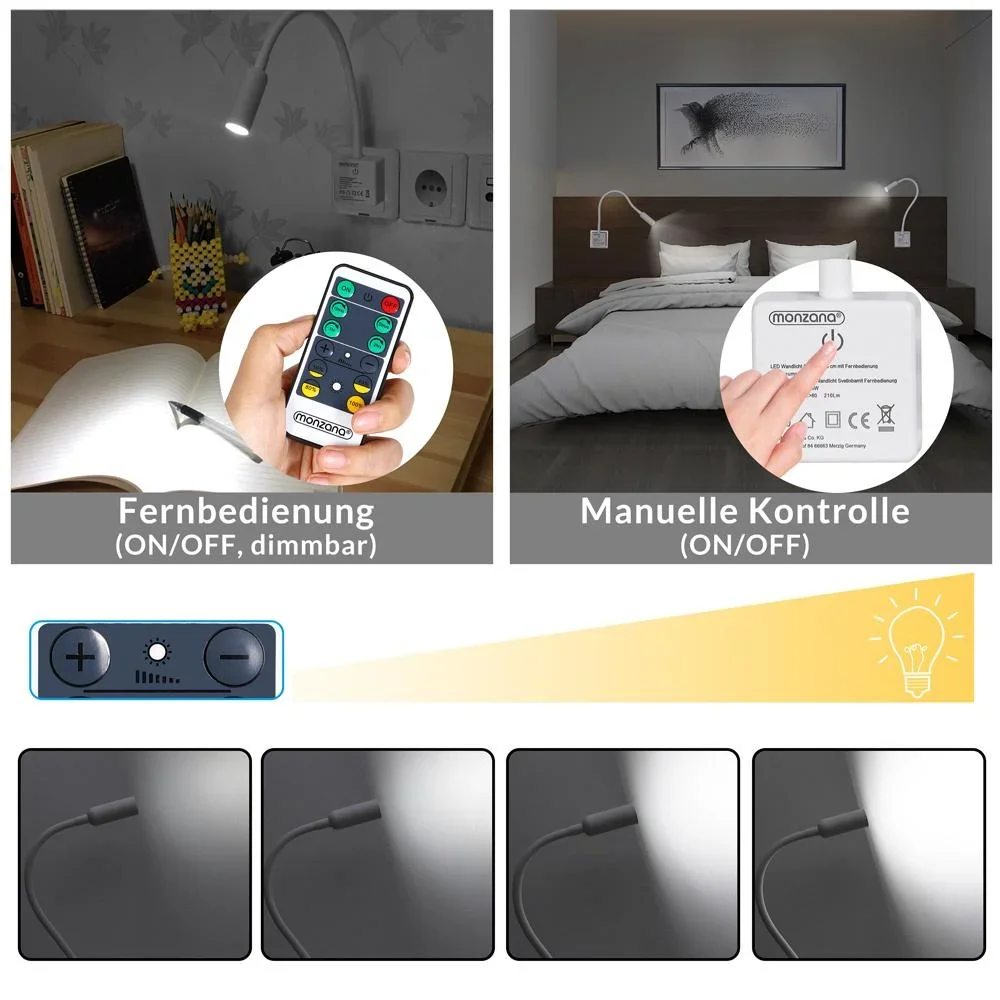 LED-Wandleuchte Svetloba Weiß mit Fernbedienung - 5