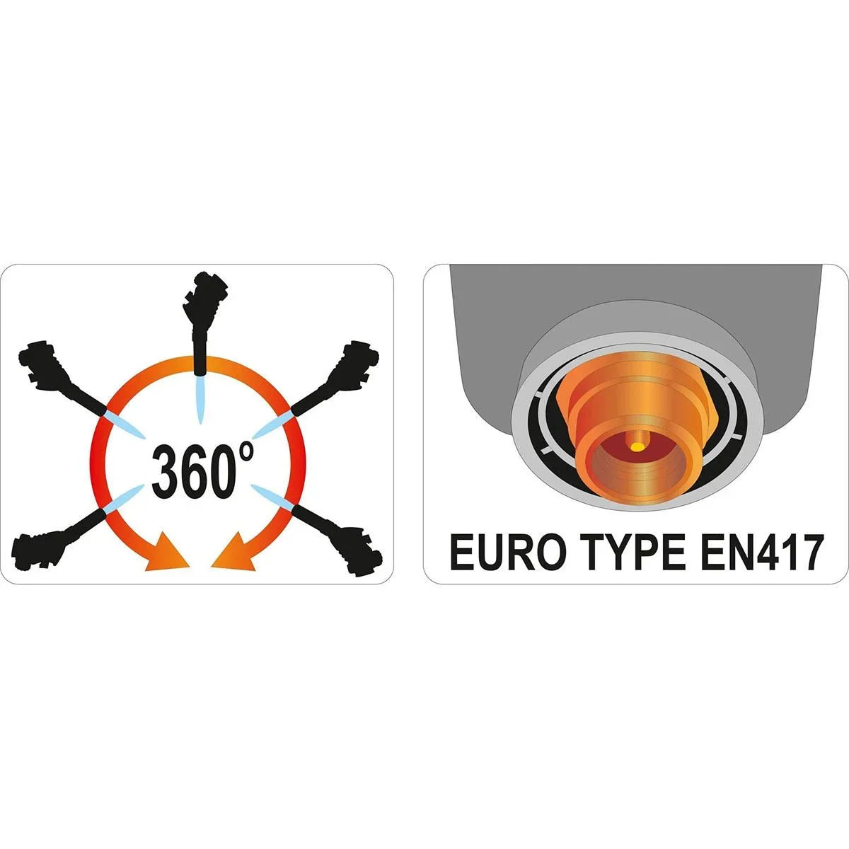 Lötbrenner / Gasbrenner - 360° drehbar - Piezo-Zündung - 2