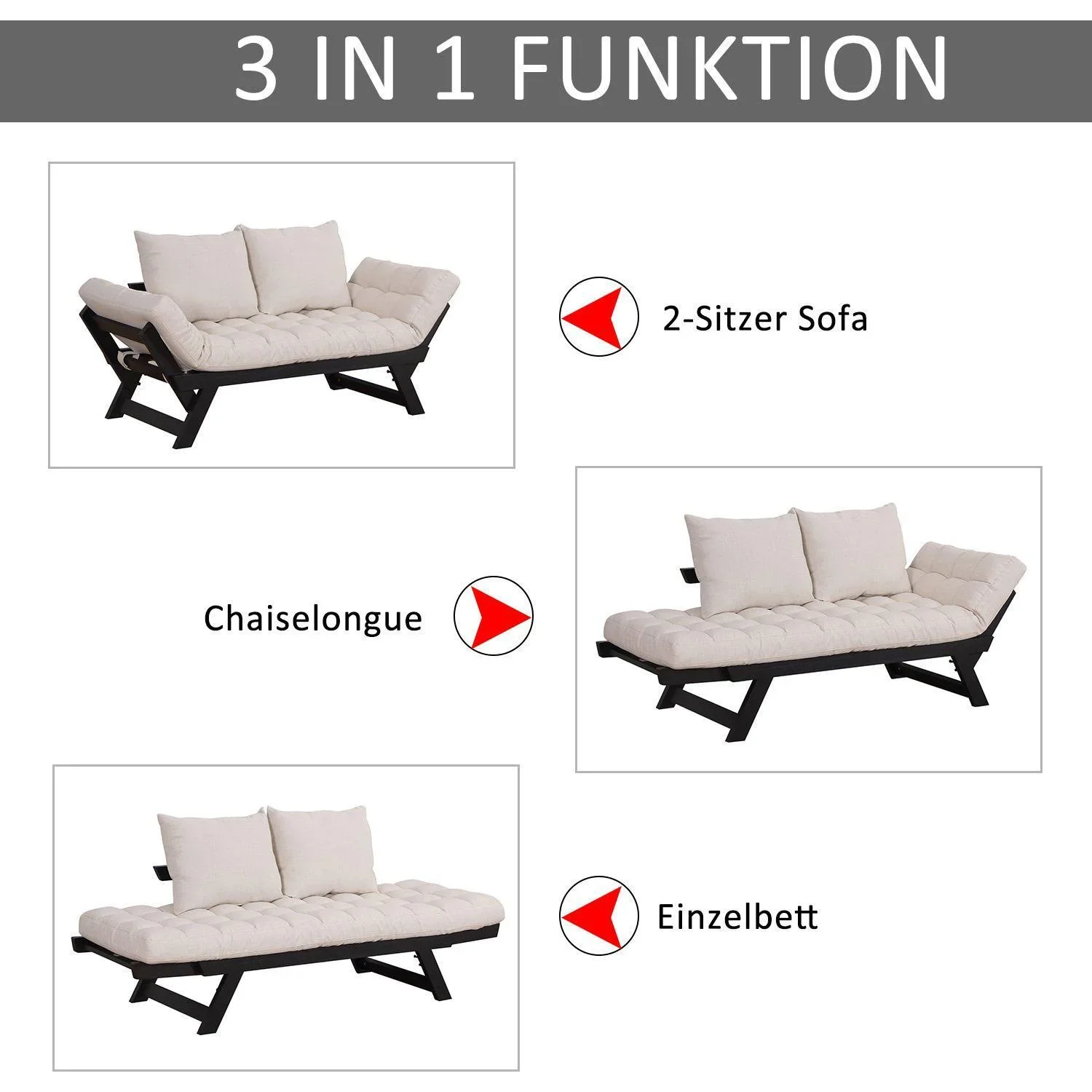 Klappsofa als 2-Sitzer - 2
