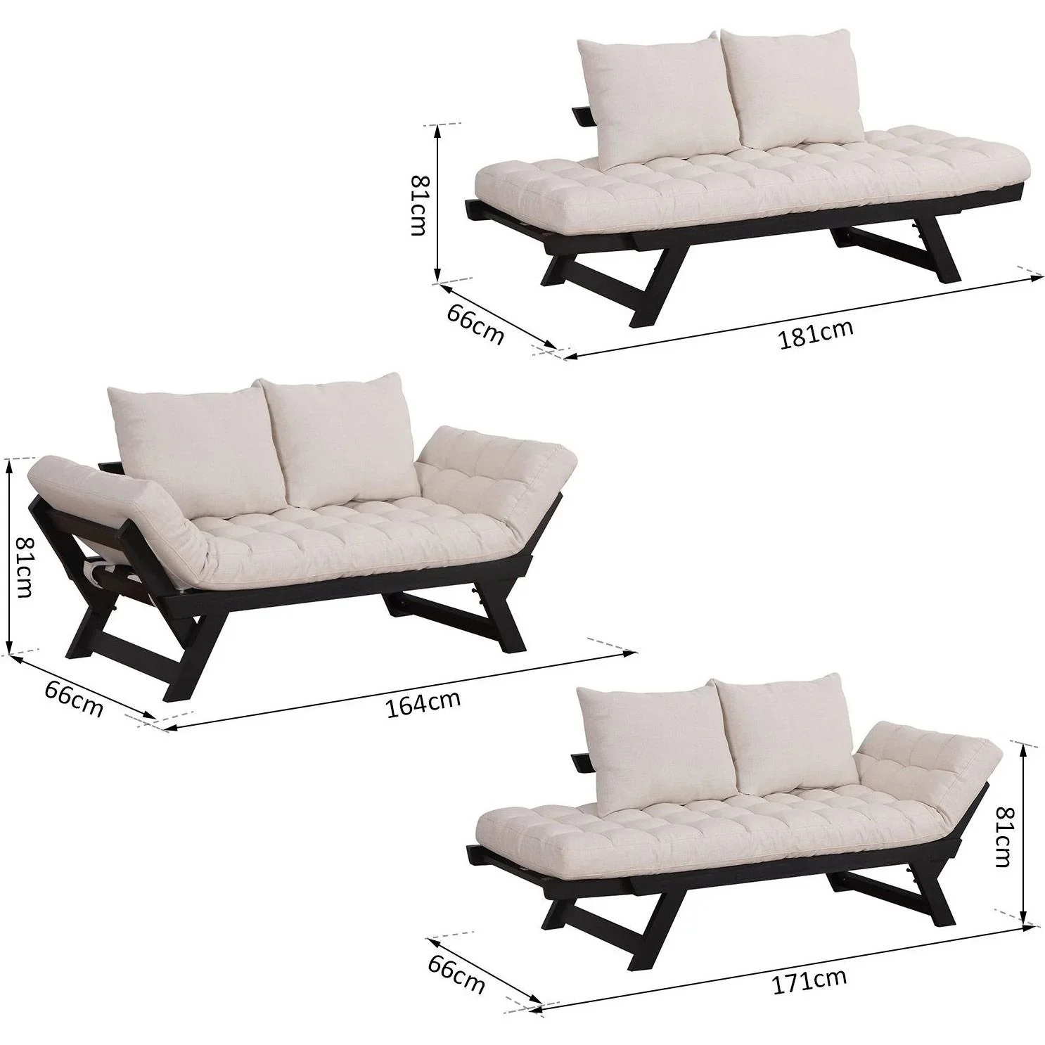 Klappsofa als 2-Sitzer - 4