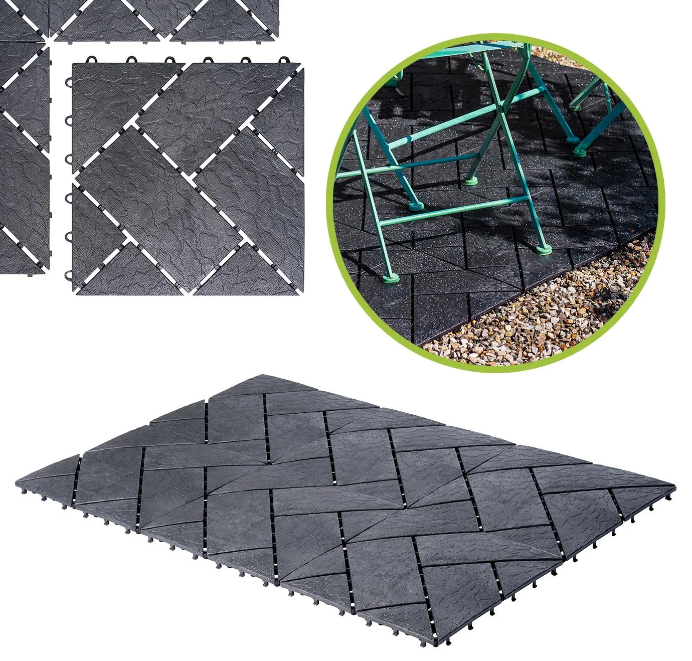 Gartenplatten, Schiefer-Optik, 30 x 30 cm, 6er-Set - 2
