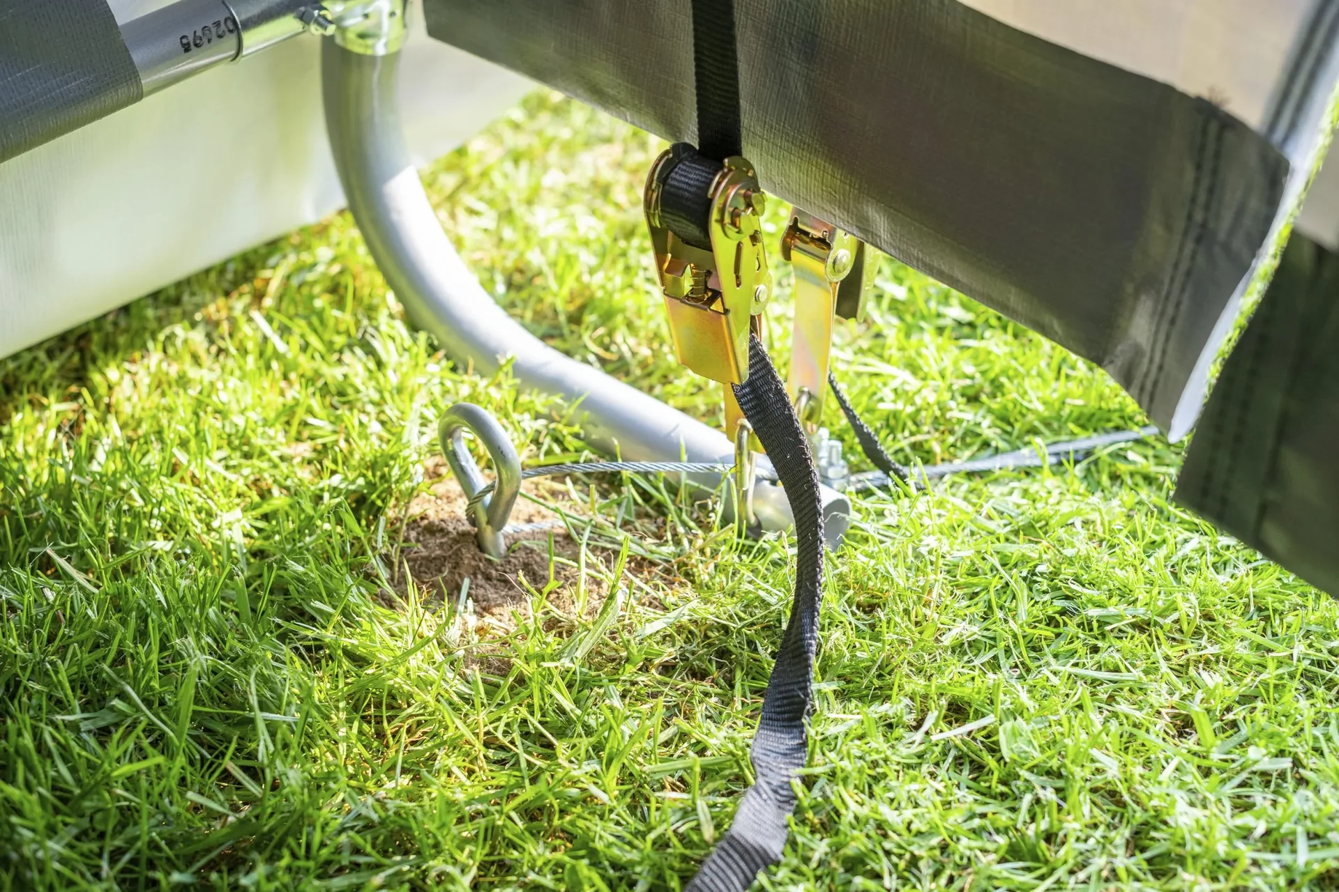 Foliengarage und Gerätehaus 18 m² grau, 370x490x240 cm - 2