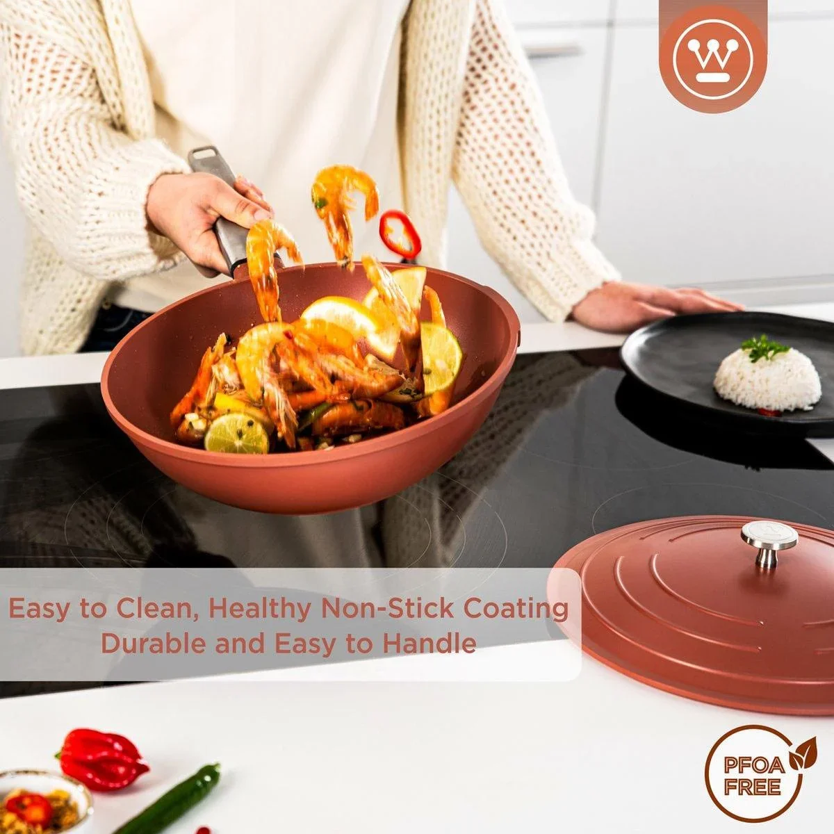 Performance Series Wokpfanne - Wok mit Deckel - 28 cm - Orange - 5
