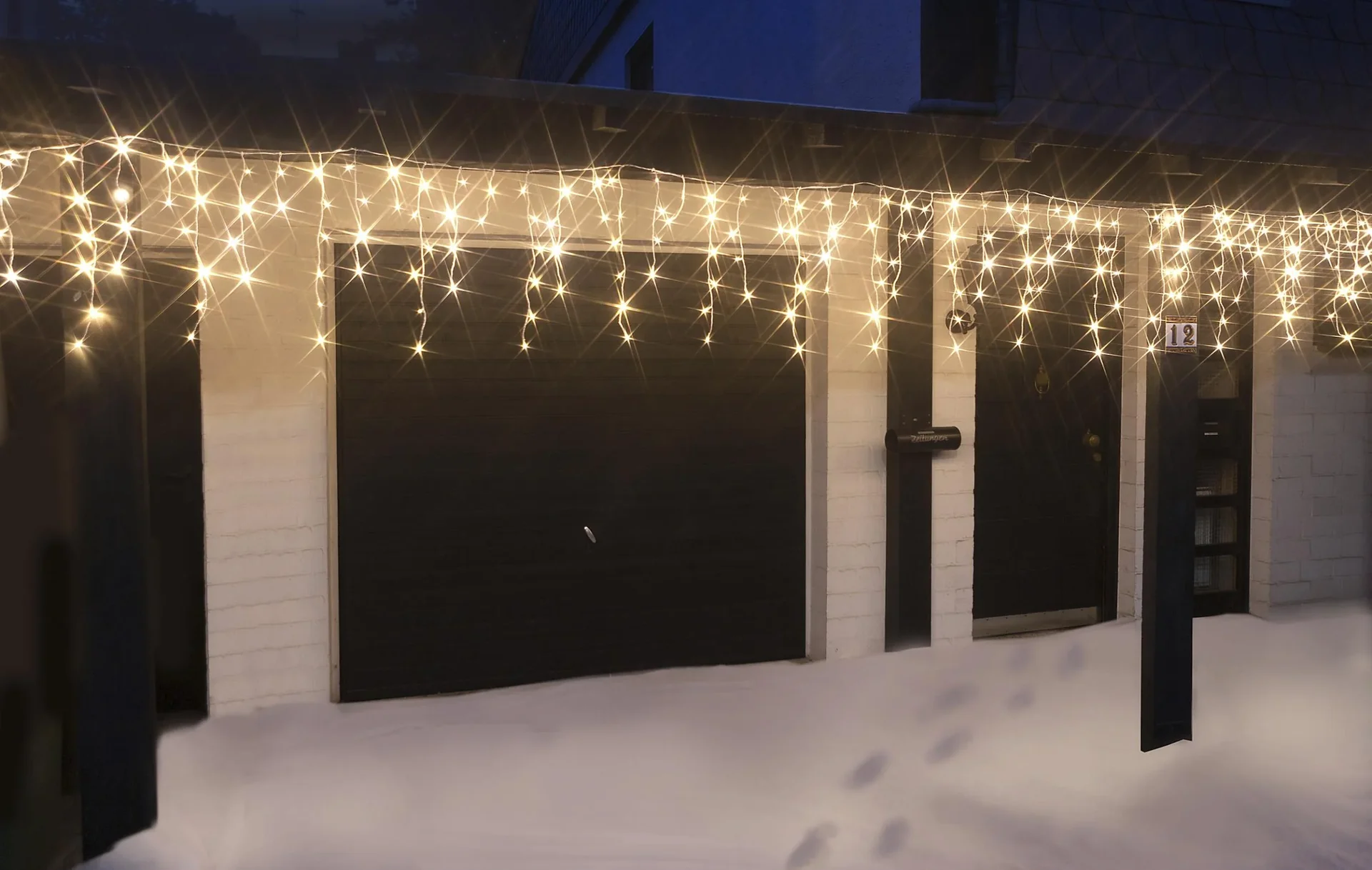 Eisregen Lichterkette mit 960 warmweißen LED - Länge 24 m - 3