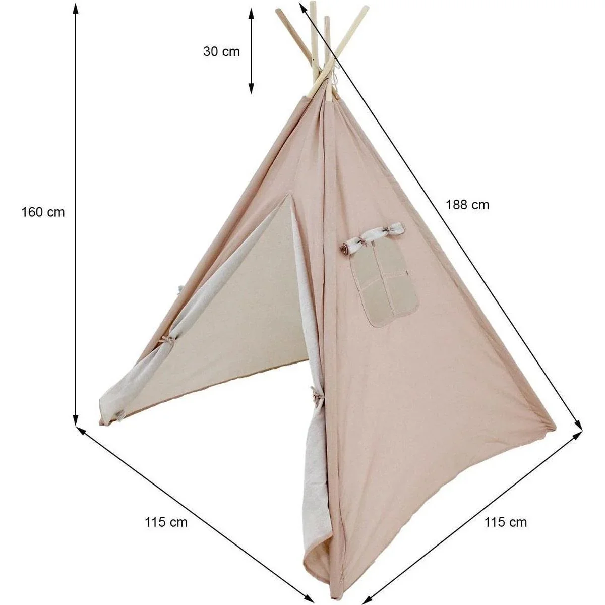 KidCollection Premium Tipi Zelt - 103x103x160cm - Rosa - 0