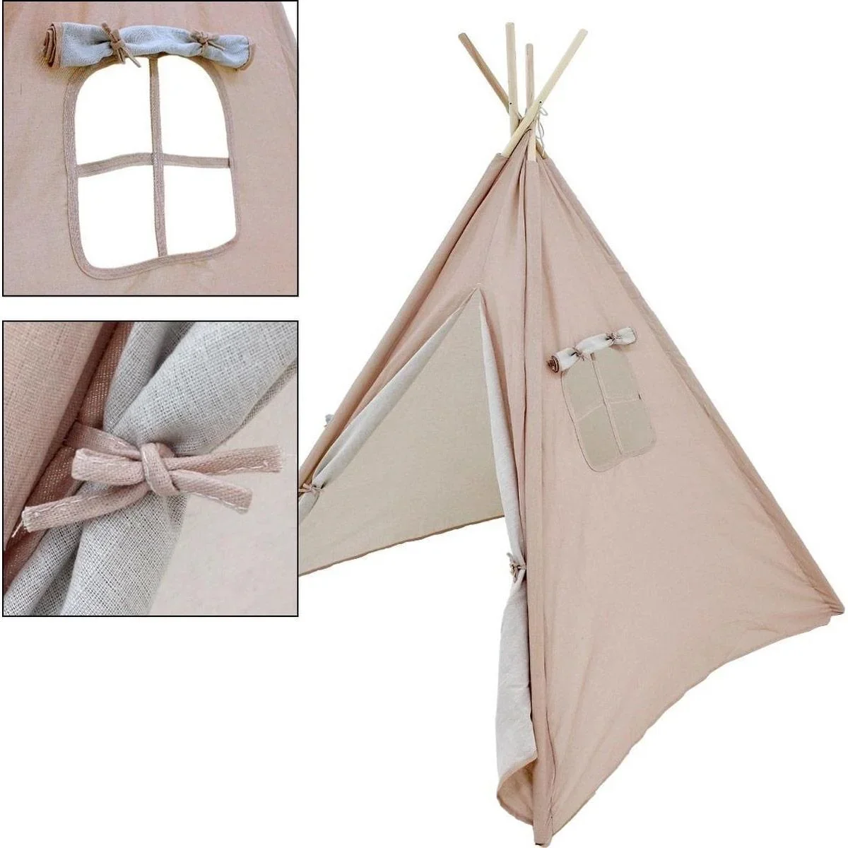 KidCollection Premium Tipi Zelt - 103x103x160cm - Rosa - 1