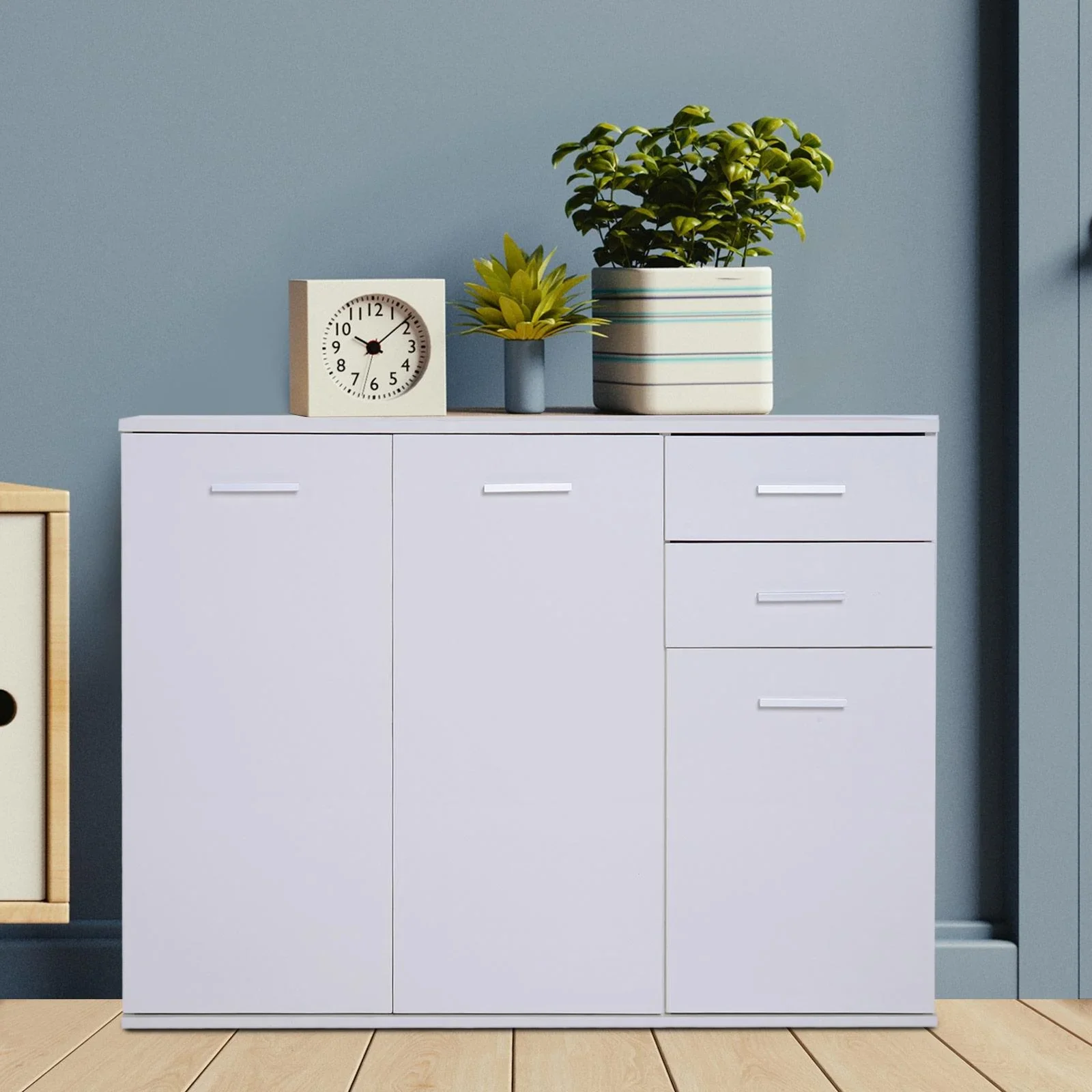 Kommode Standschrank Sideboard Schubladenkommode Beistellschrank verstellbar Fach mit 2 Schubladen 106 x 35 x 76 cm - 6