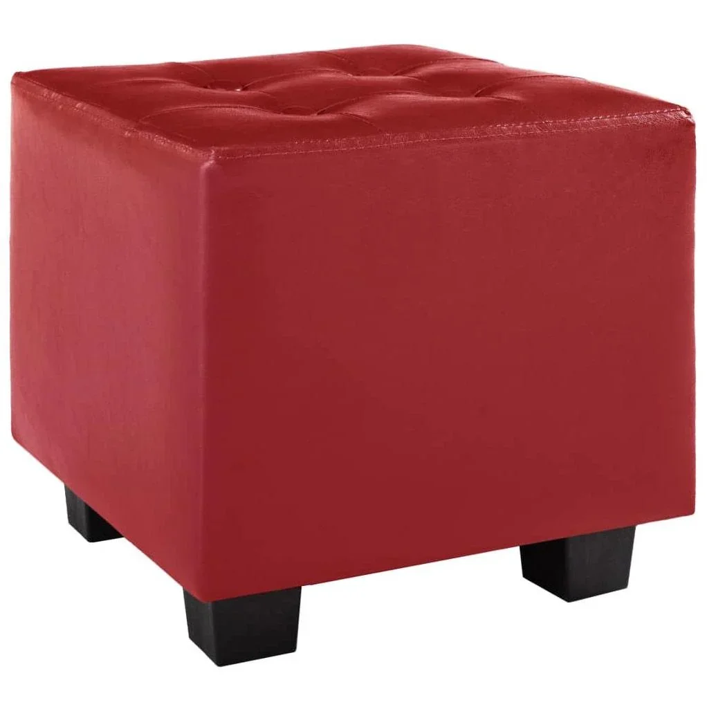 Schalensitz mit Fußhocker Kunstleder rot - 1