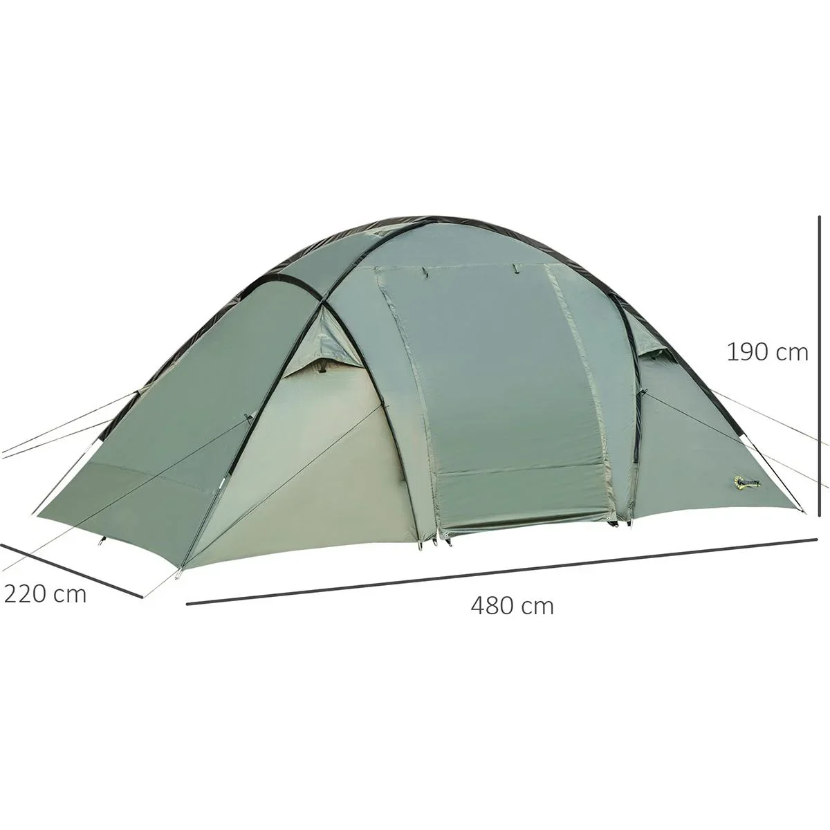 Campingzelt für 4-5 Personene grün - 6
