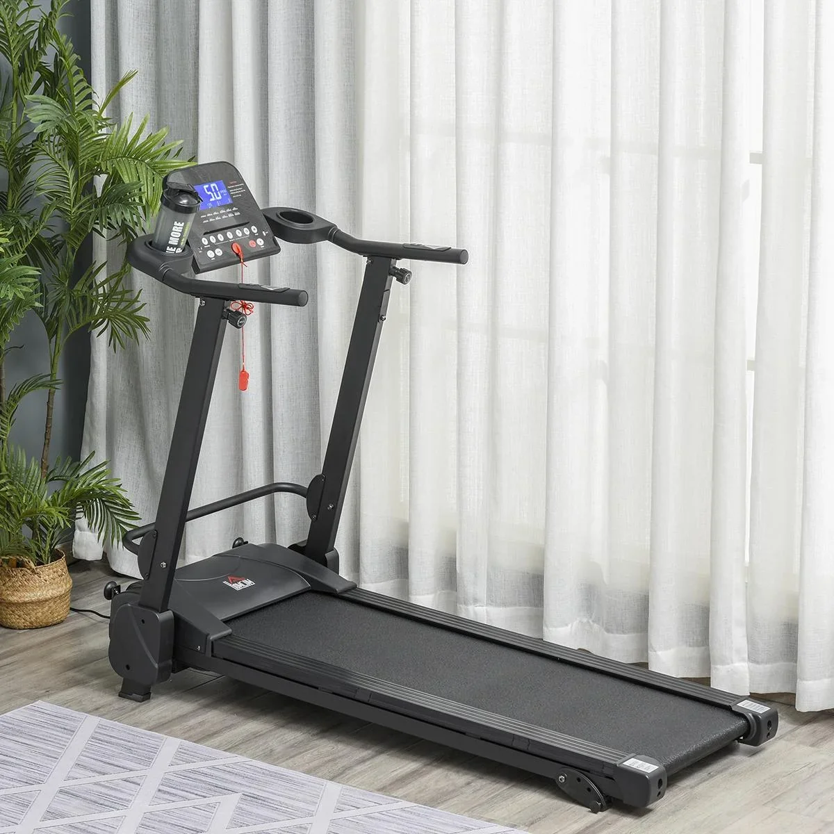 Elektrisches Laufband mit LCD-Display USB- und MP3-Player Faltbares Fitnessgerät 1-14 Km/h Stahl Schwarz 164 x 70 x 125 - 3
