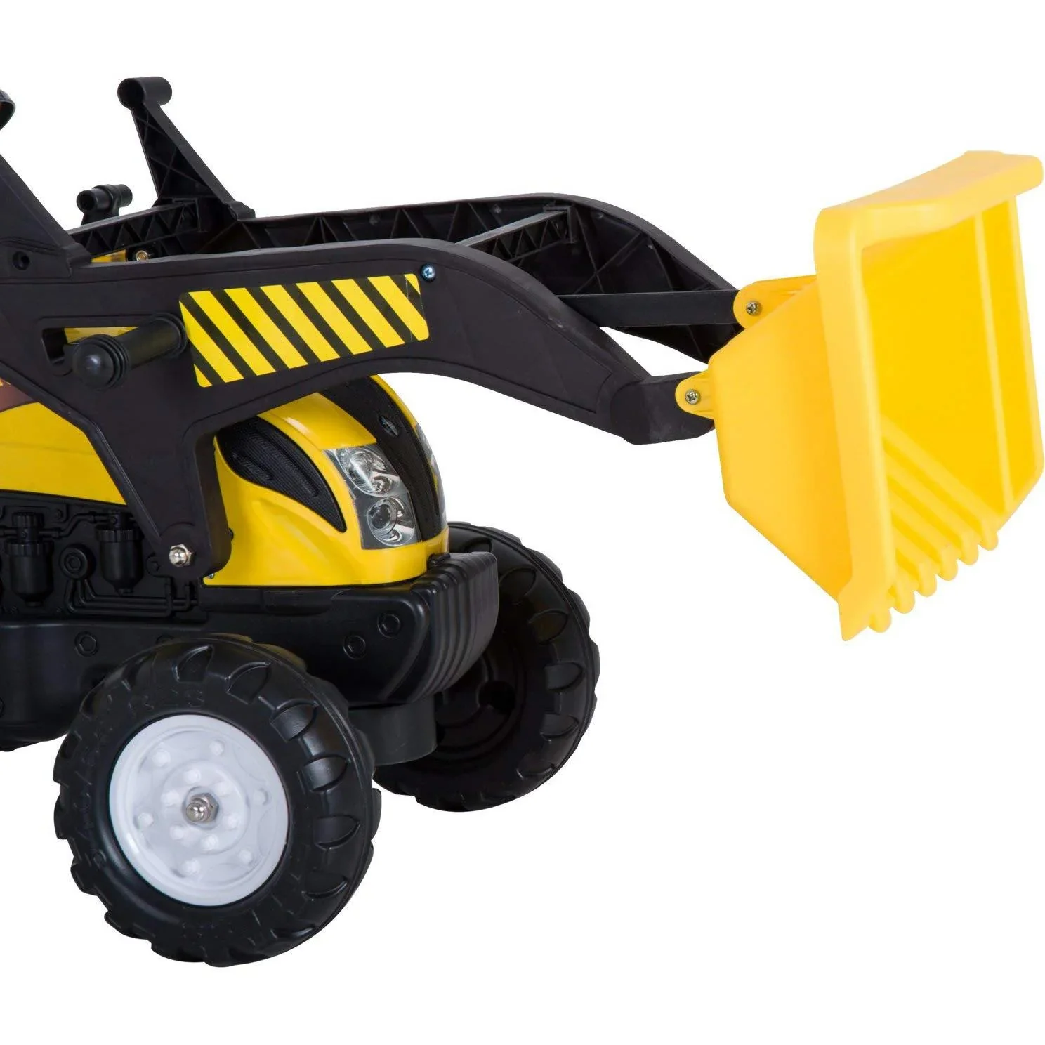 Tretauto Traktor mit Fontlader ab 3 Jahre Schwarz+Gelb - 4