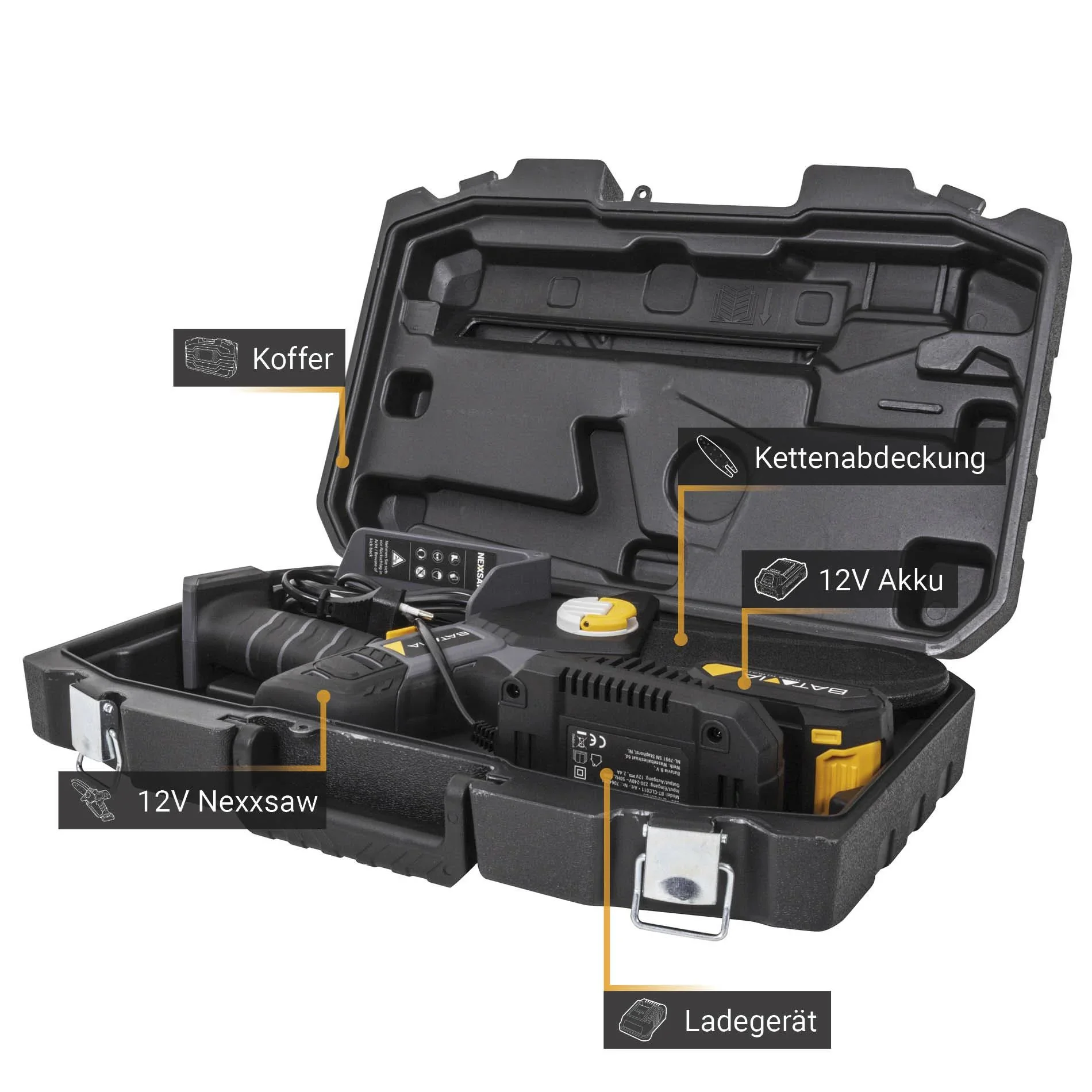 Akku-Einhand-Kettensäge, Set, 12 Volt " Nexxsaw" - 5