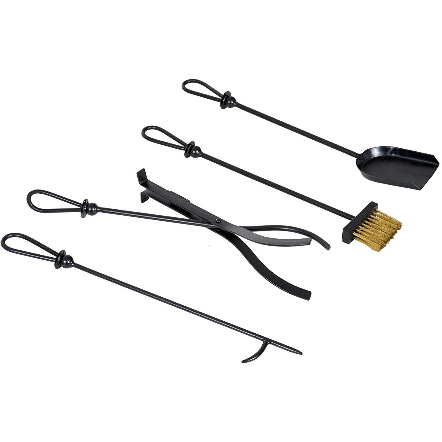 Kaminholzständer Brennholzregal mit Kaminbesteck Schwarz - 2